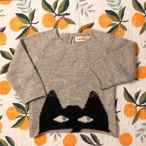 EUC Baby Oeuf peeking cat sweater 18 mos